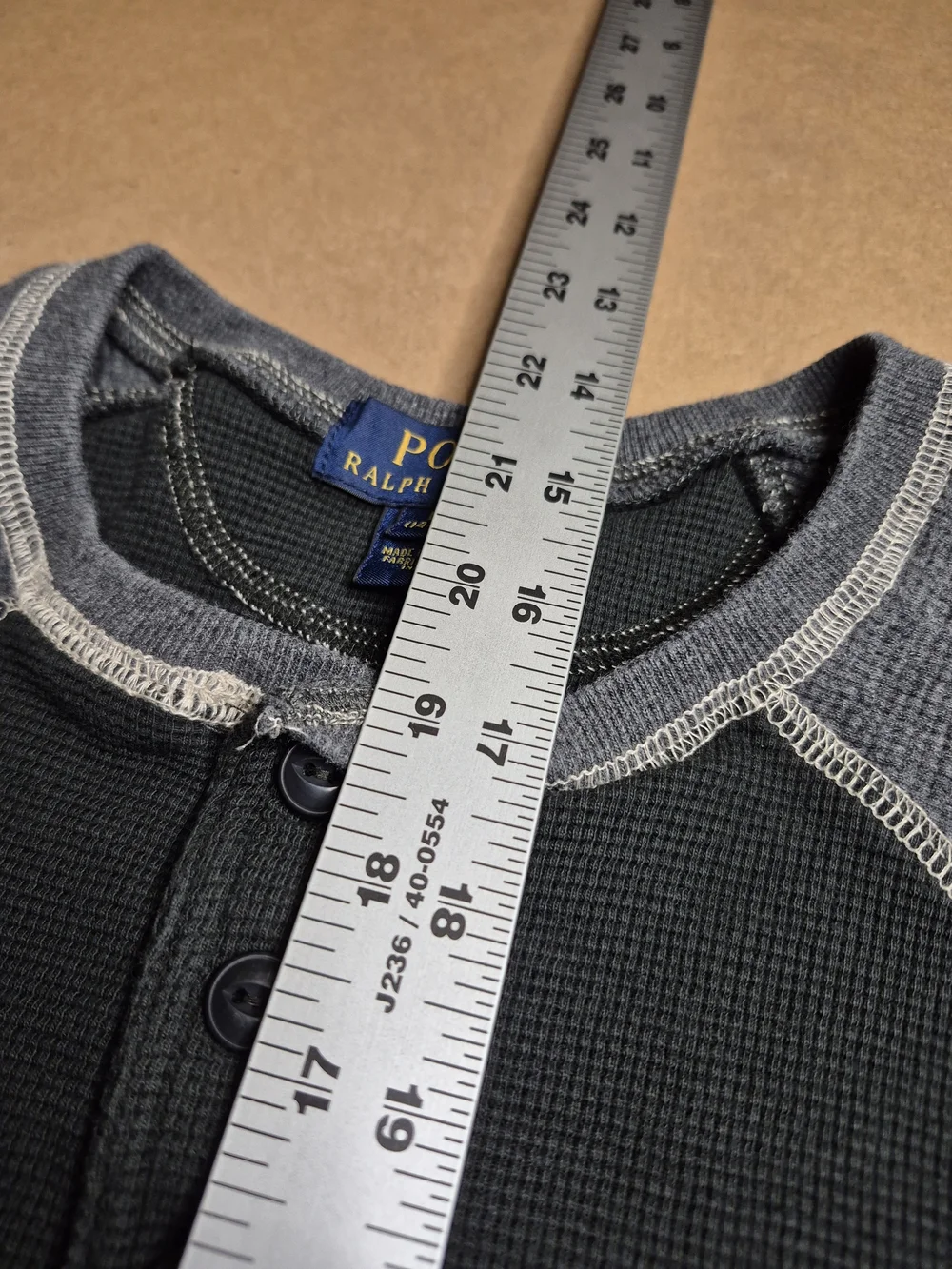 Polo Ralph Lauren Charcoal & Gray Henley Thermal 4460/4